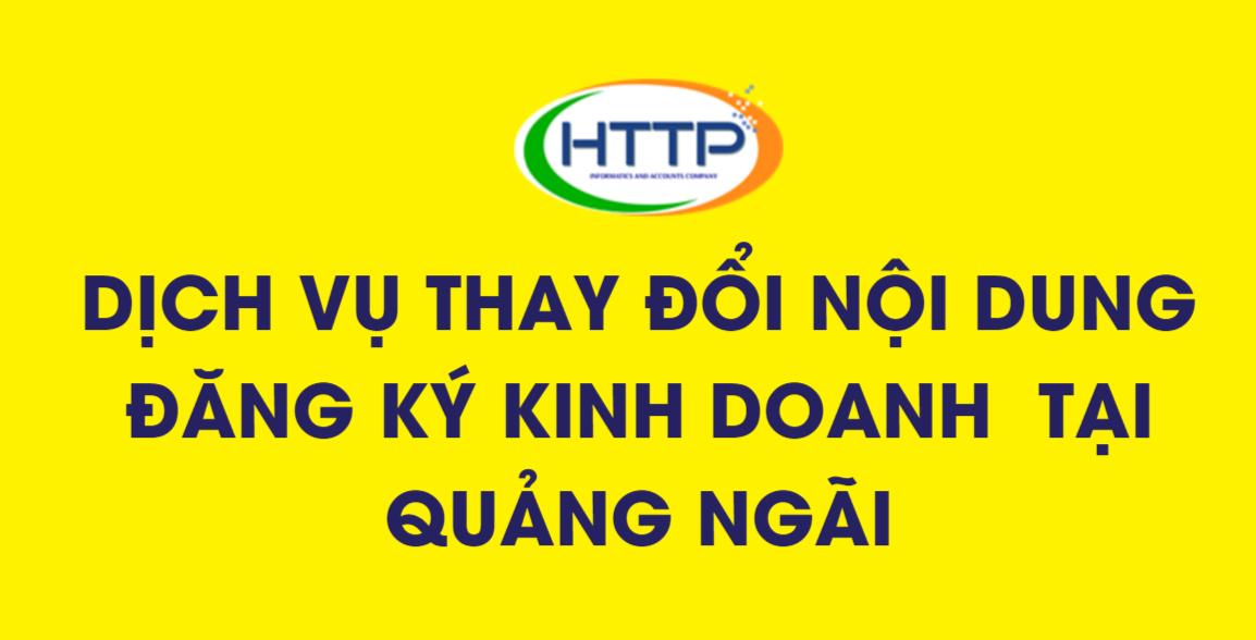 Dịch vụ thay đổi nội dung đăng ký kinh doanh tại Quảng Ngãi